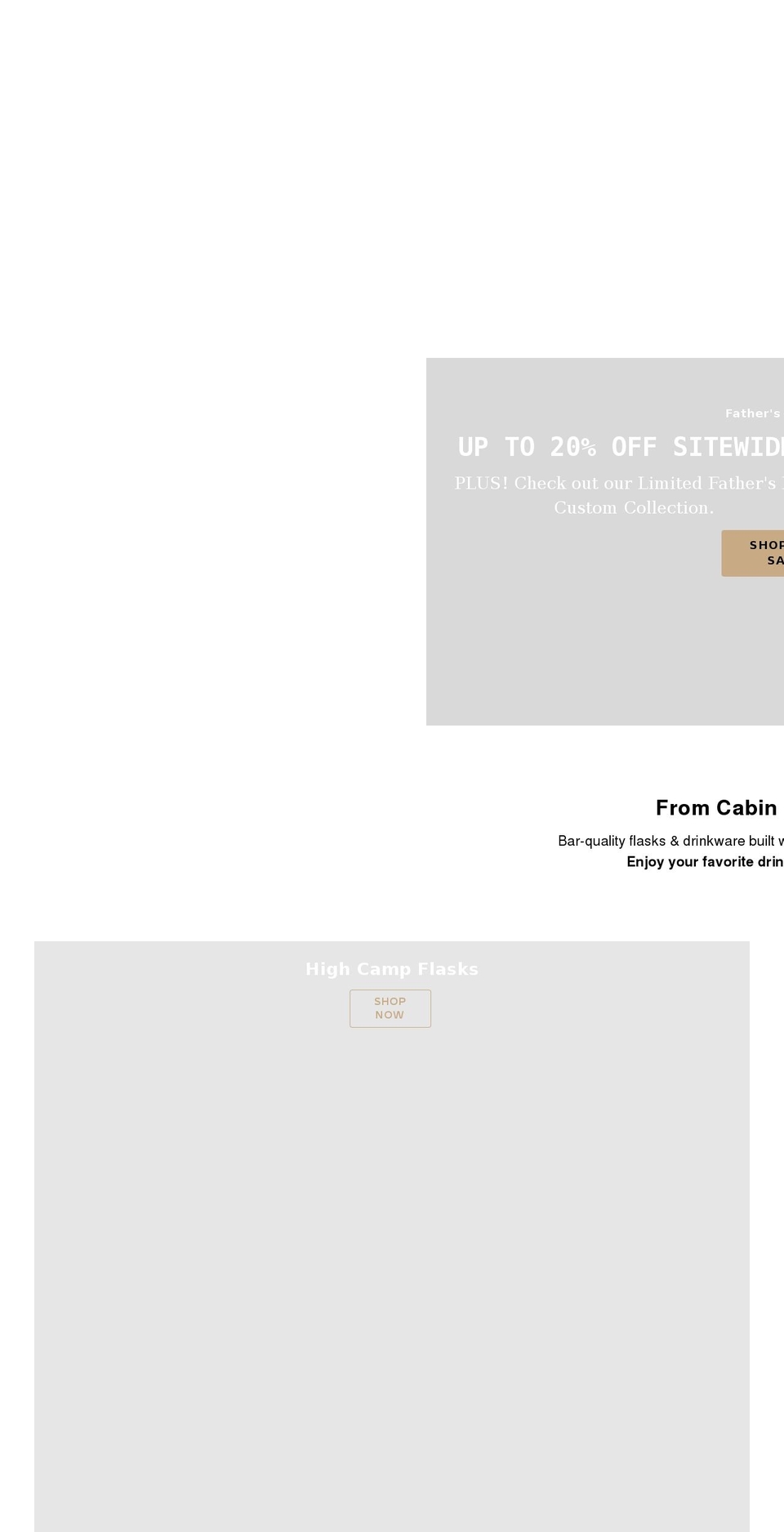 highcampflasks.com shopify website screenshot