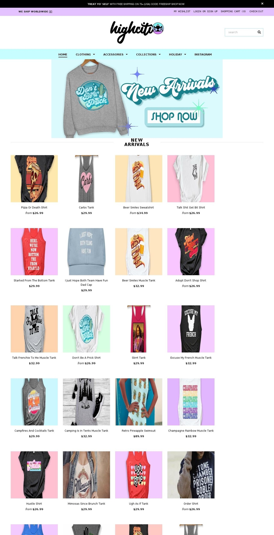 highciti.com shopify website screenshot