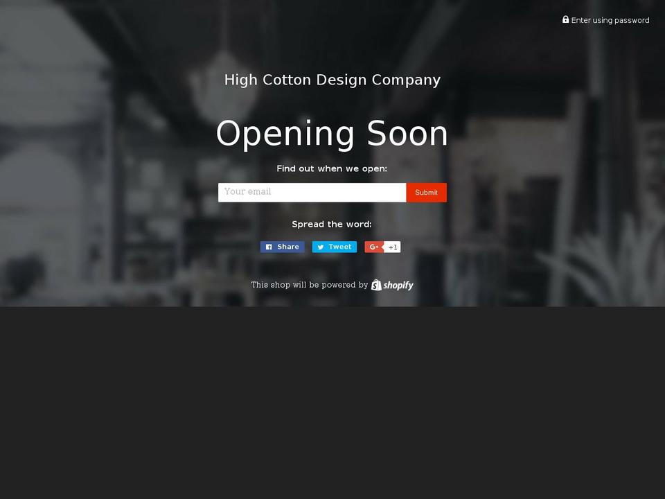 highcottondesignco.com shopify website screenshot