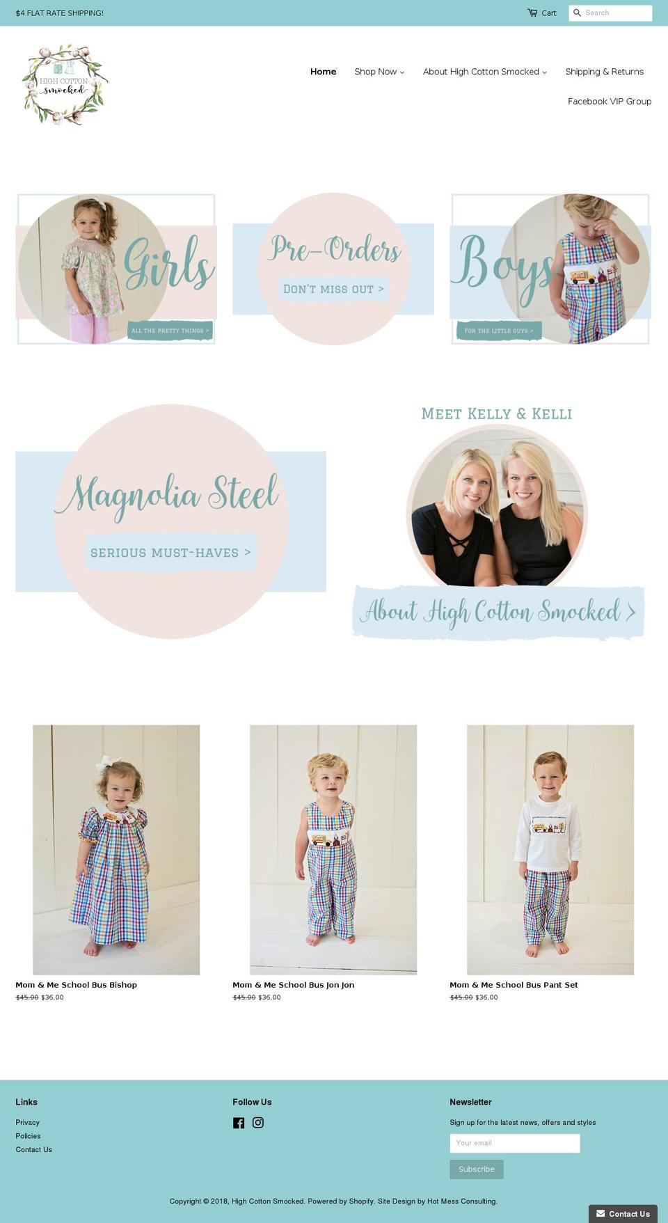 highcottonsmocked.com — Shopify storefront screenshot