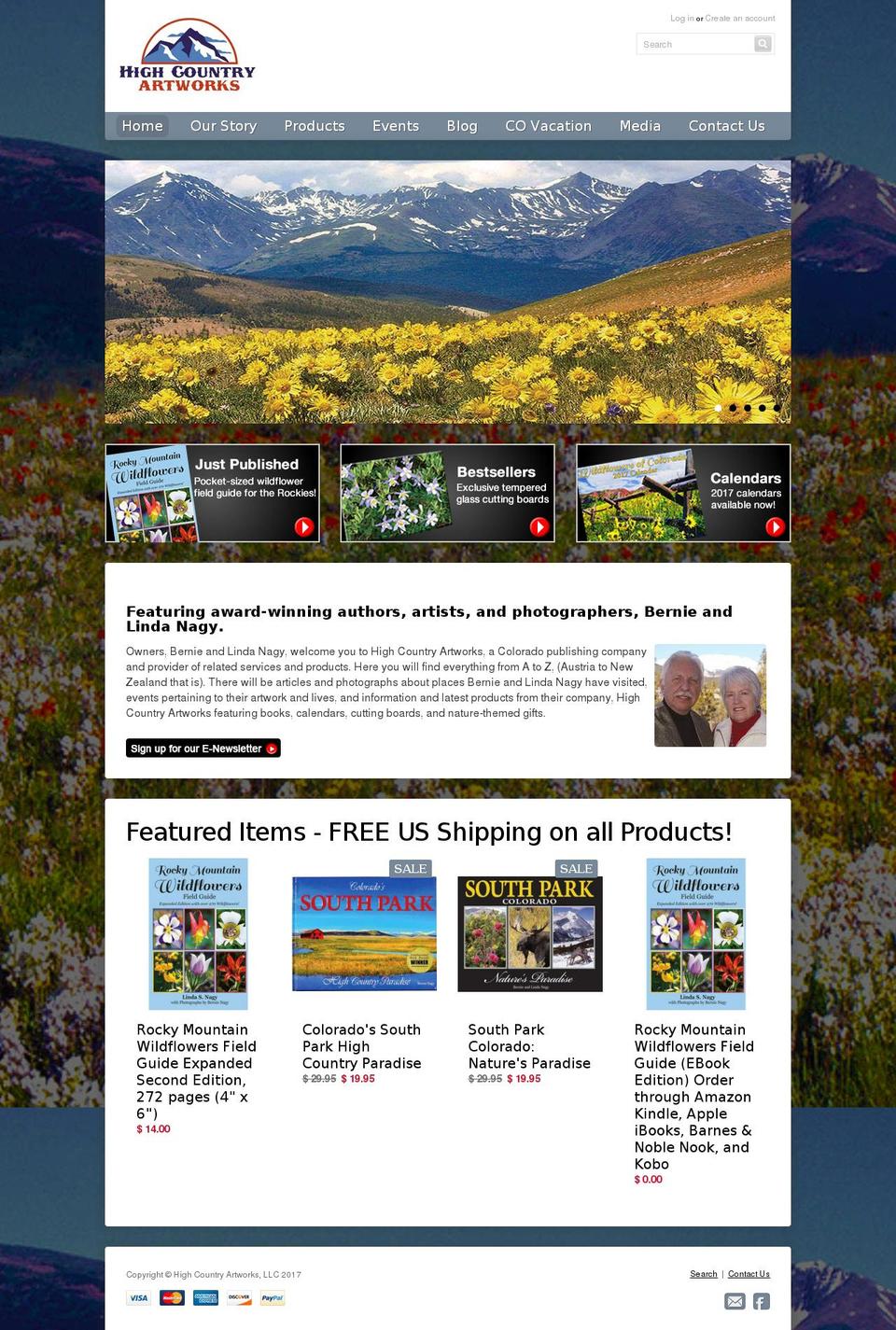 highcountryartworks.com shopify website screenshot