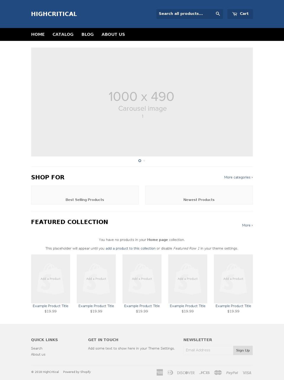 highcritical.com shopify website screenshot