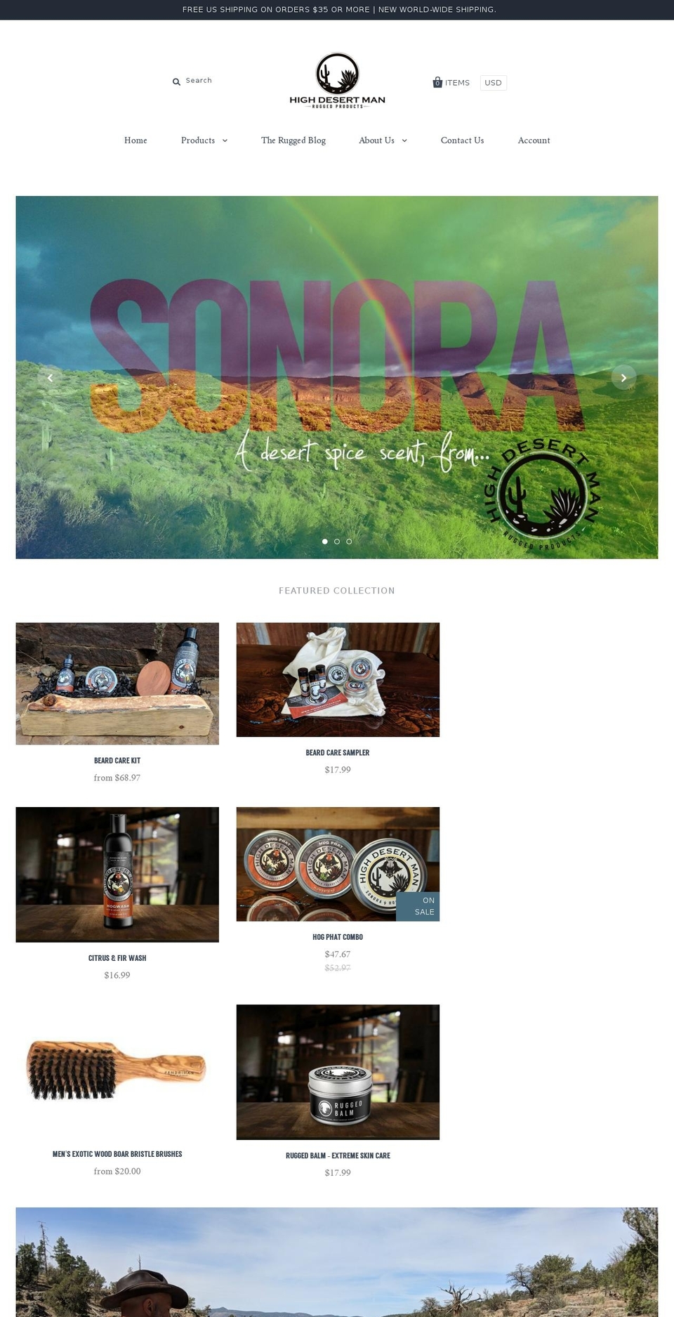 highdesertman.com shopify website screenshot