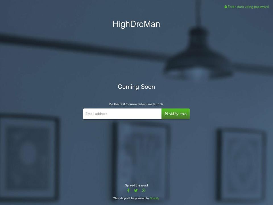 highdroman.com shopify website screenshot