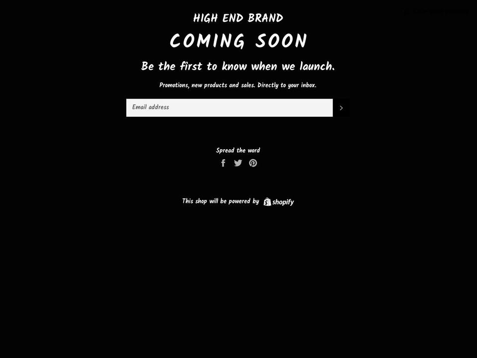 highendbrand.com — Shopify storefront screenshot