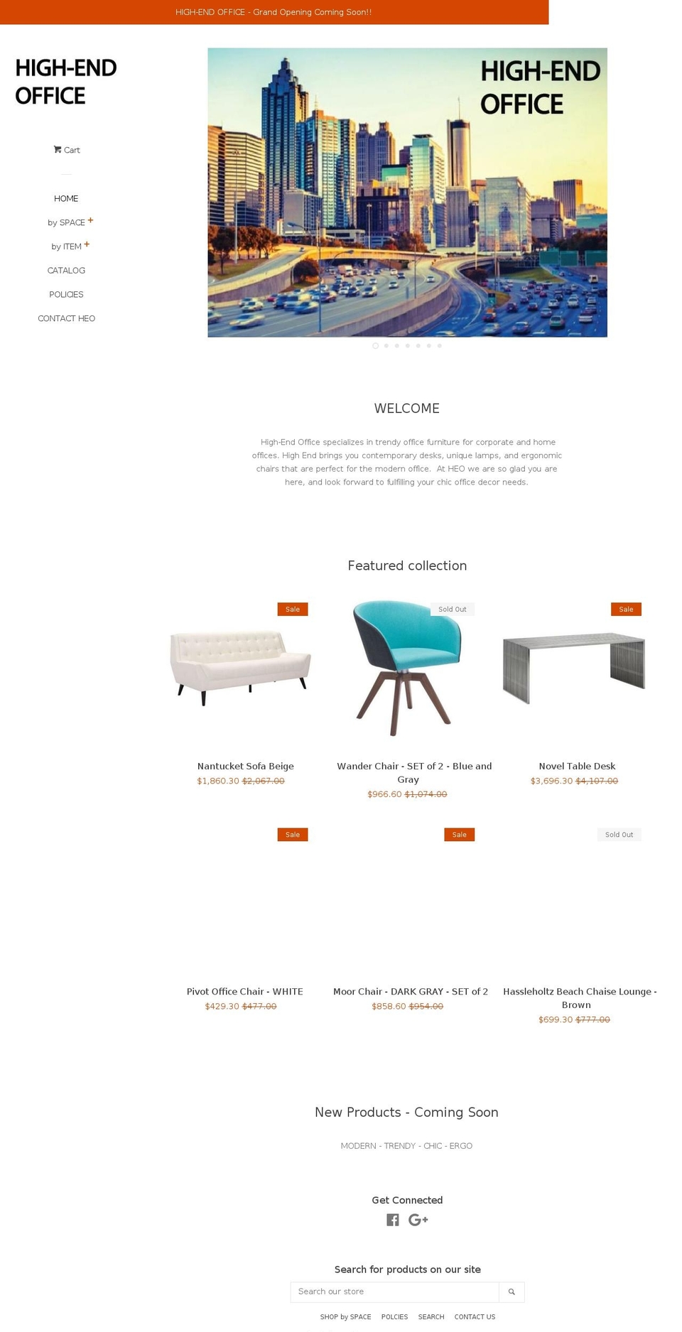 highendoffice.com — Shopify storefront screenshot