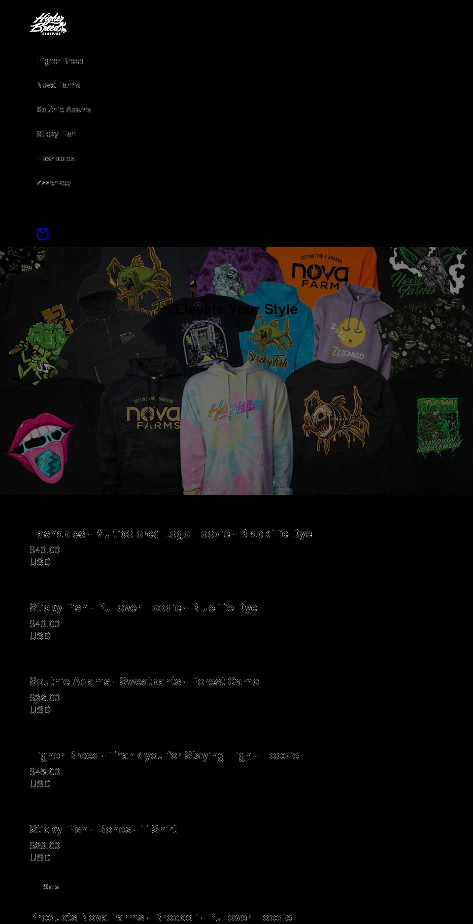 higherbreed.com shopify website screenshot