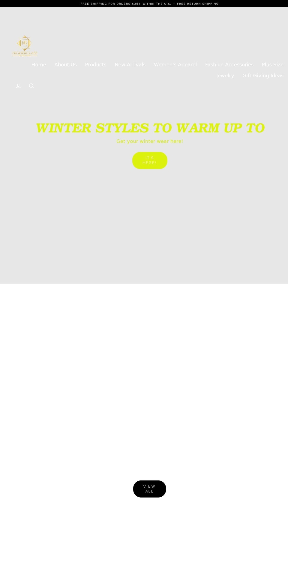 higherclasselegance.com shopify website screenshot
