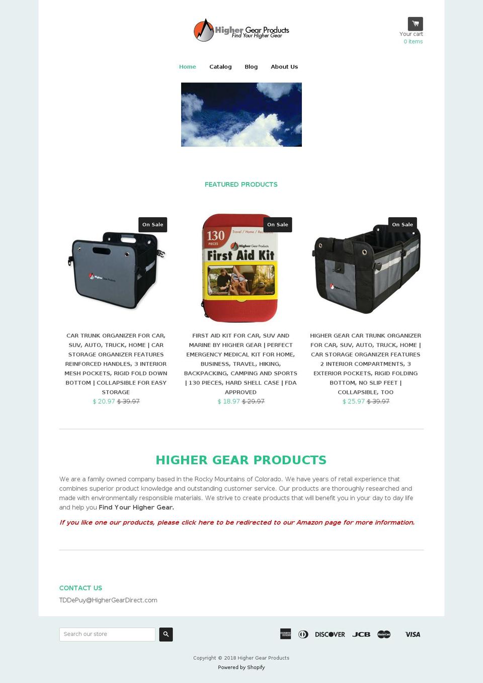 highergearproducts.com shopify website screenshot