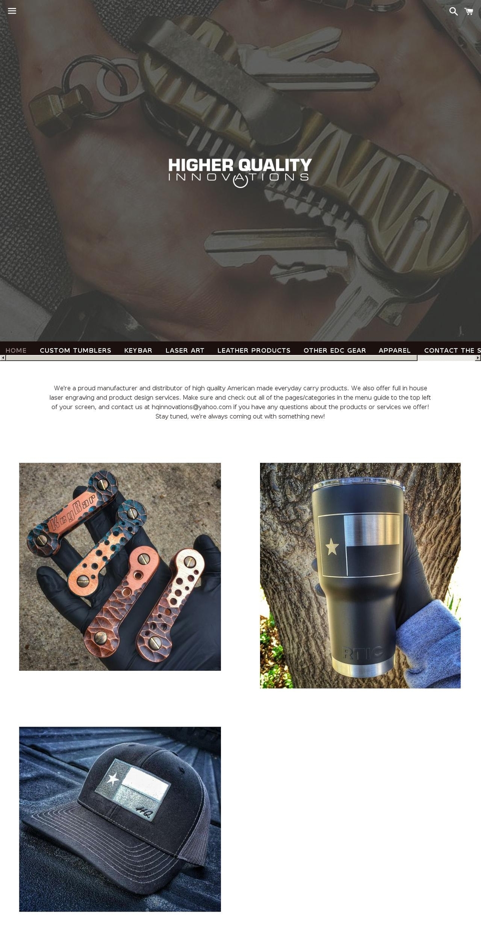 higherqualityinnovation.com — Shopify storefront screenshot