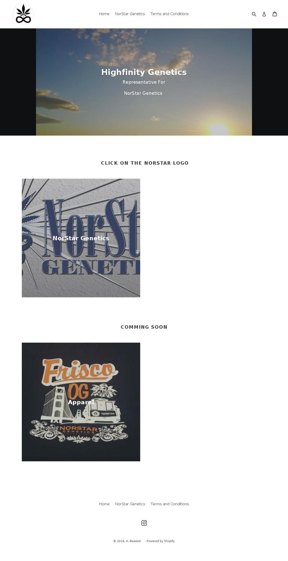 highfinitygenetics.com — Shopify storefront screenshot