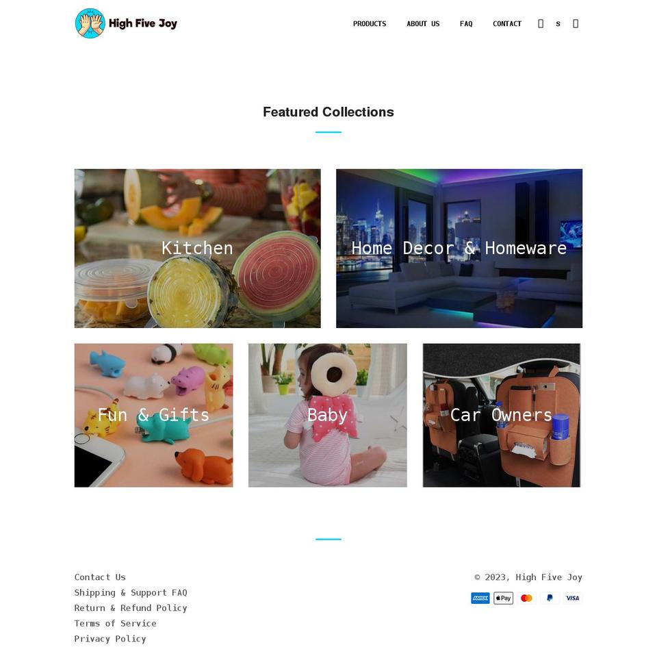 highfivejoy.com shopify website screenshot
