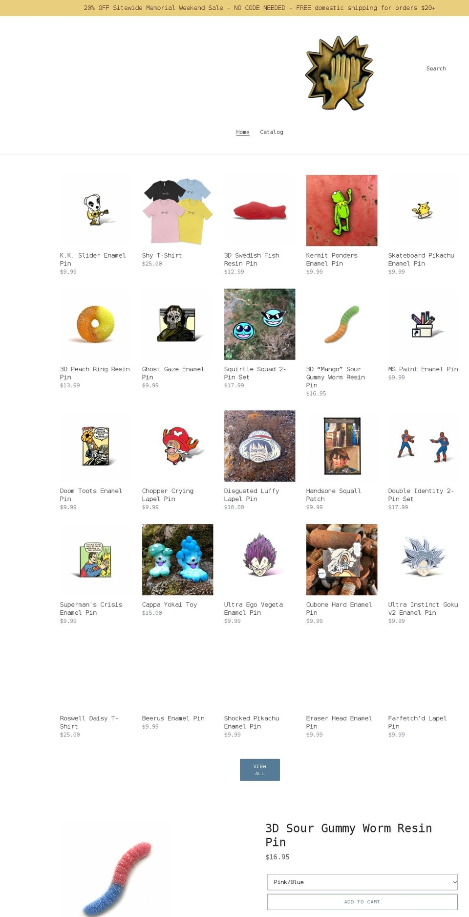 highfivepins.com shopify website screenshot