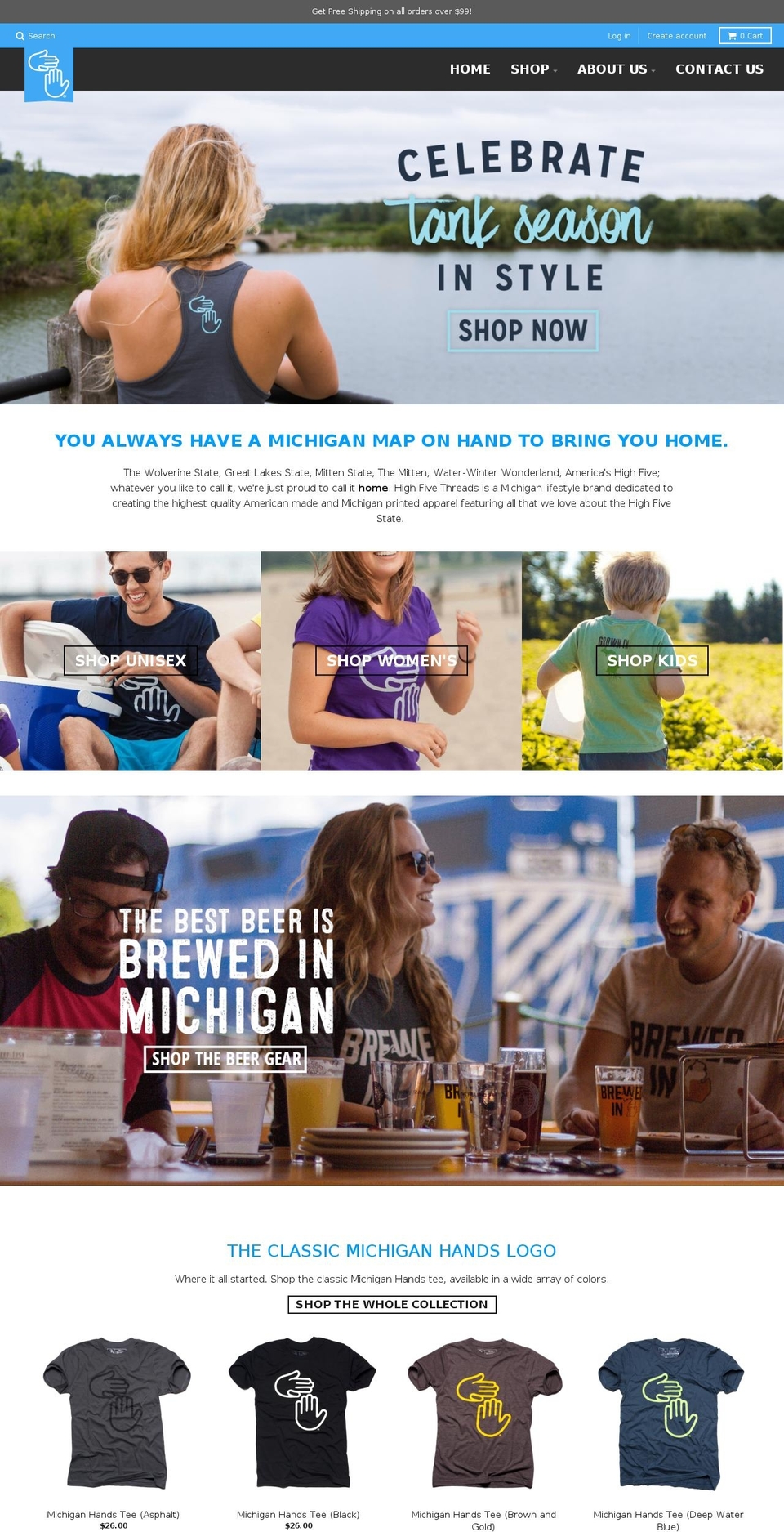 highfivethreads.com shopify website screenshot