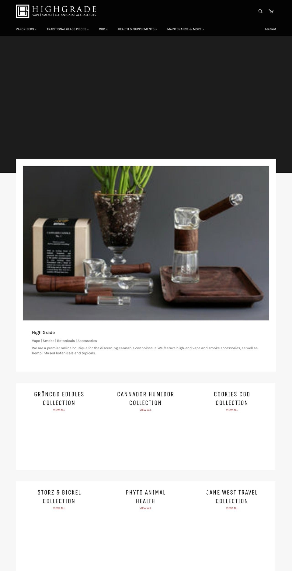 highgradevape.com — Shopify storefront screenshot