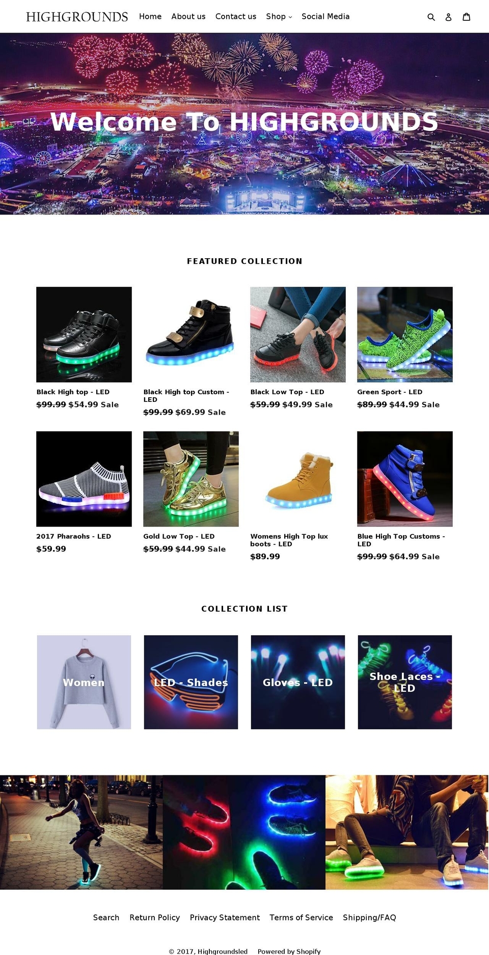 highgroundsled.com shopify website screenshot