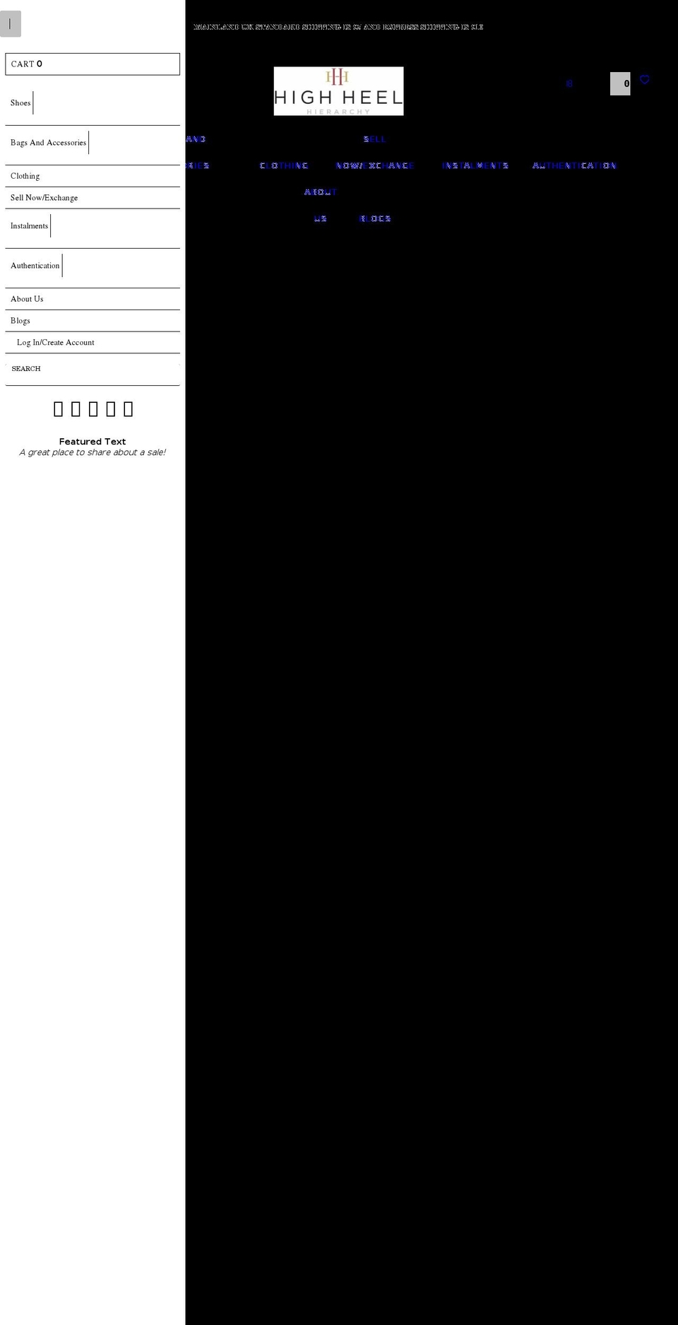 highheelhierarchy.com shopify website screenshot