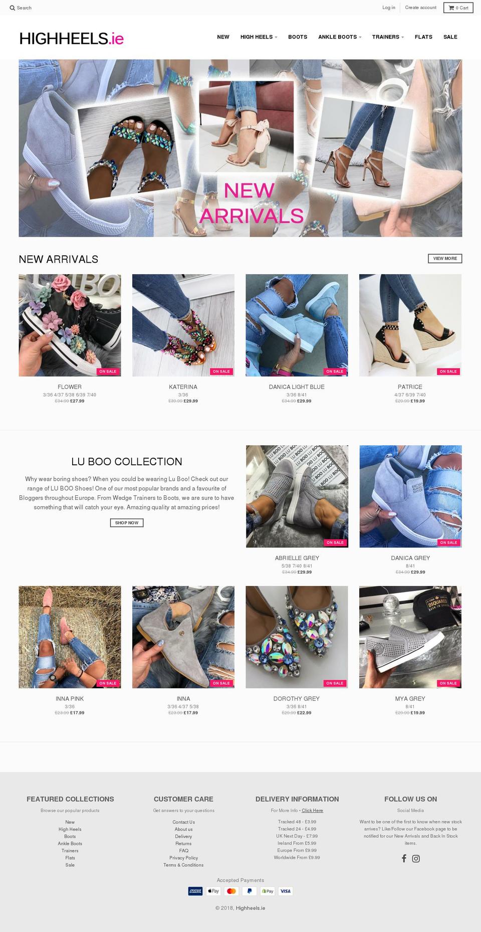 highheelsie.co.uk shopify website screenshot