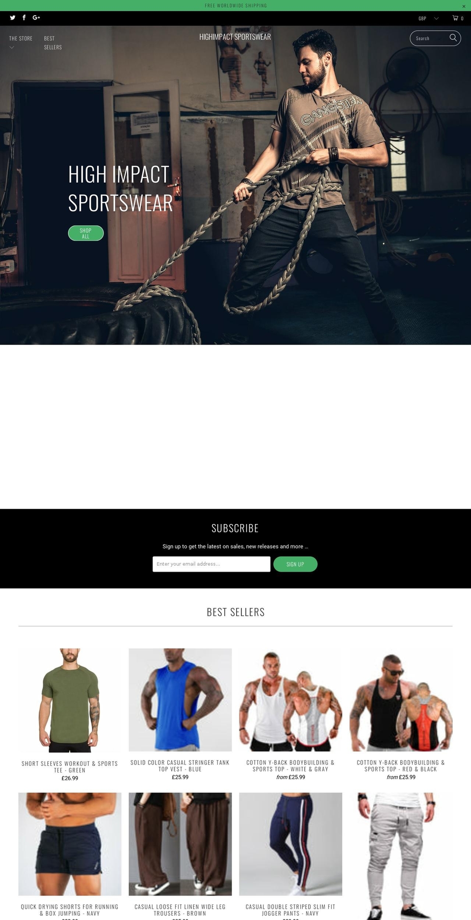 highimpactsportswear.com shopify website screenshot