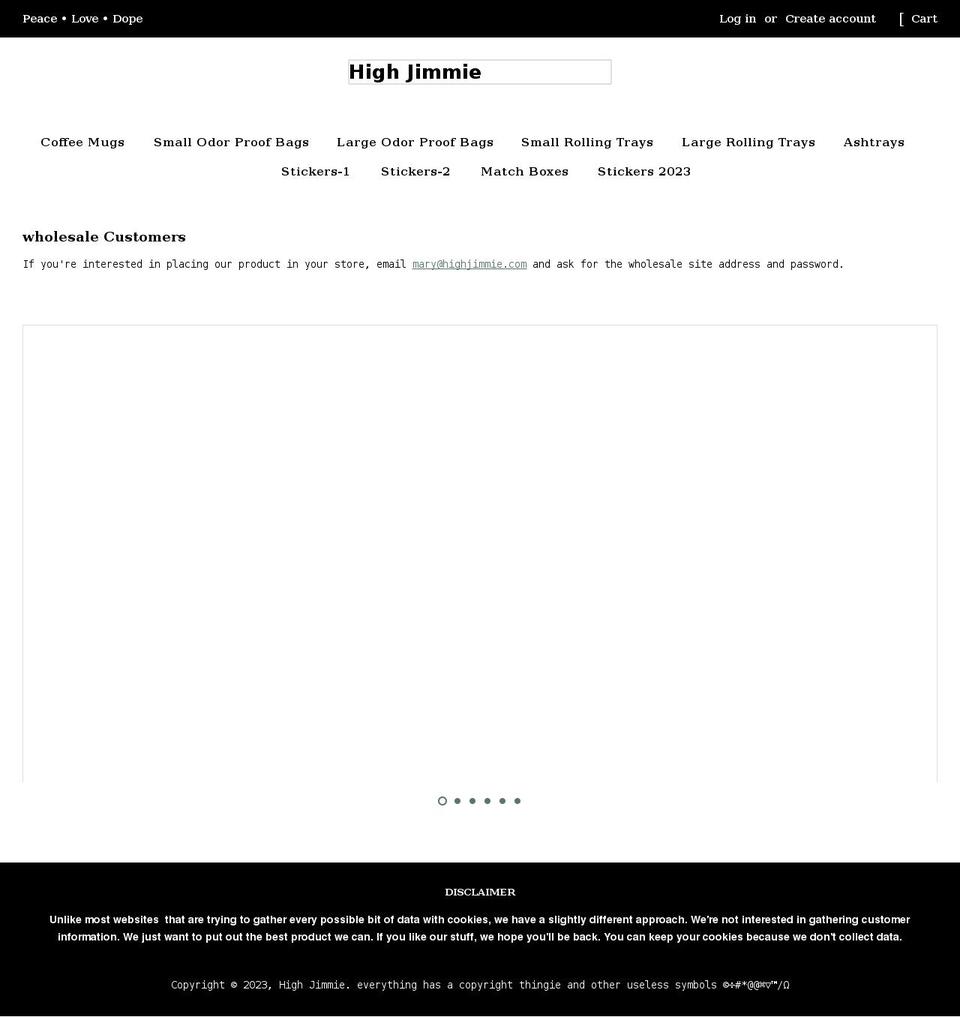 highjimmie.com shopify website screenshot
