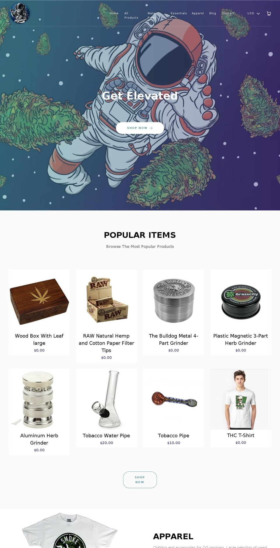 highkid.com — Shopify storefront screenshot