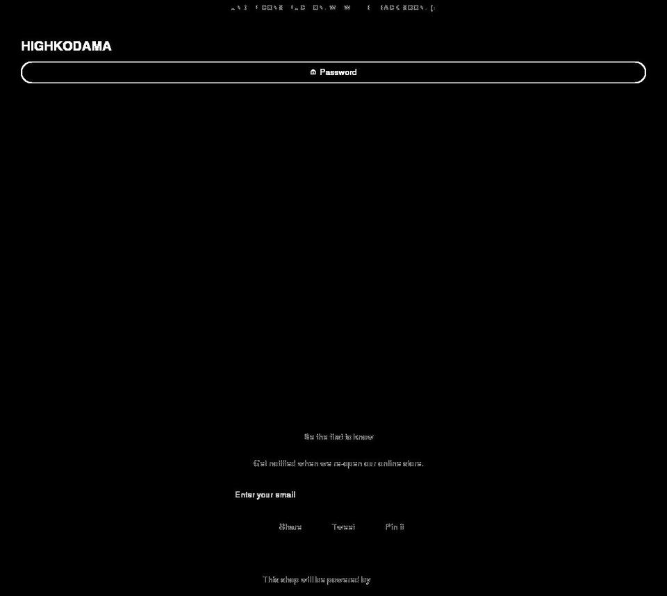 highkodama.com shopify website screenshot