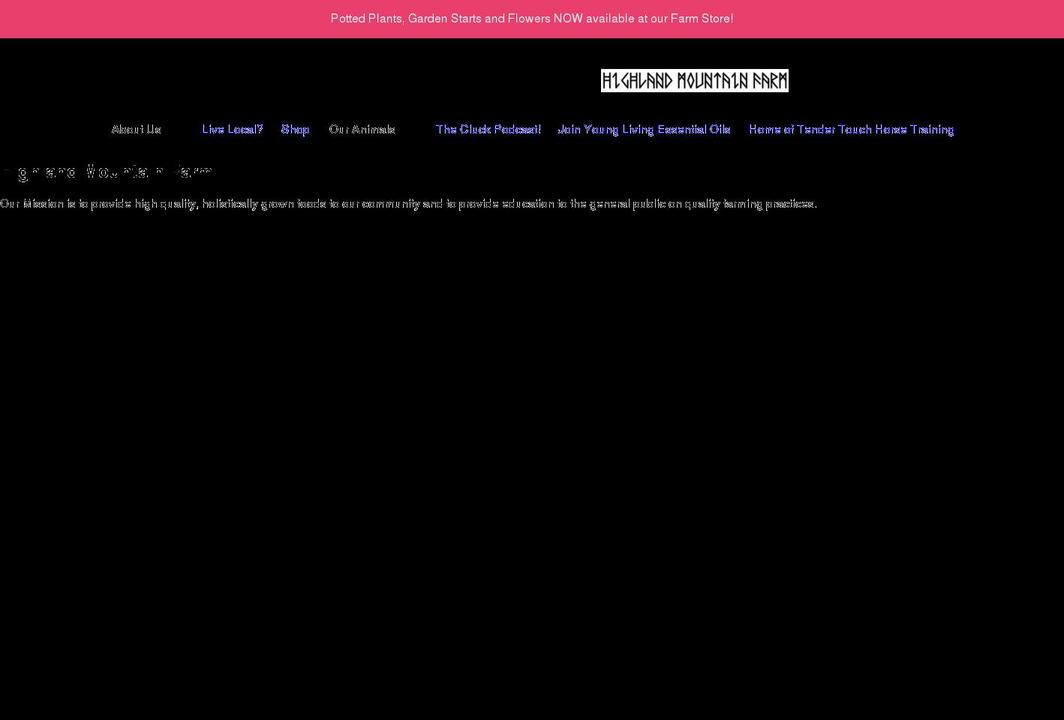 highlandmountainfarm.com shopify website screenshot