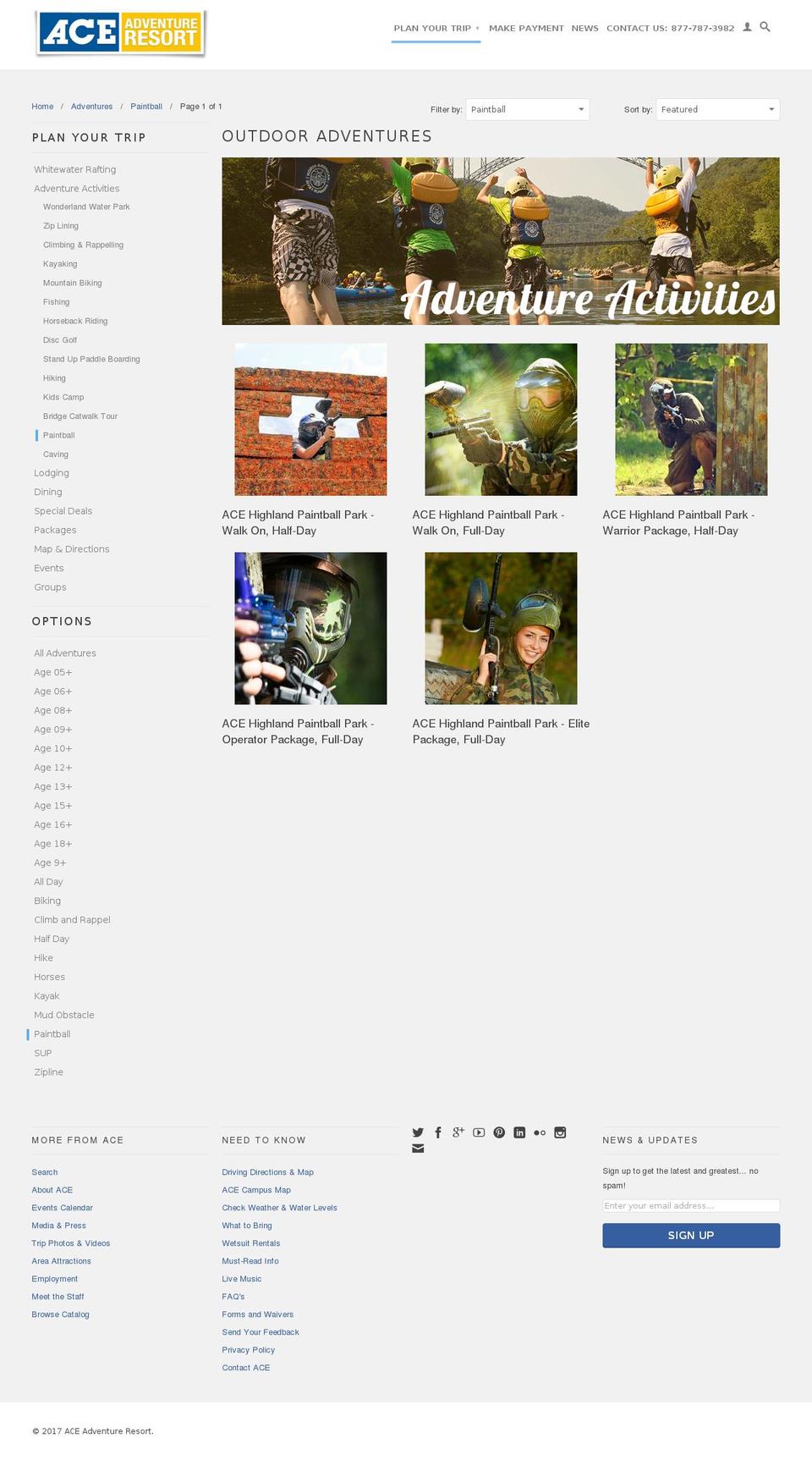 highlandpaintballpark.com shopify website screenshot