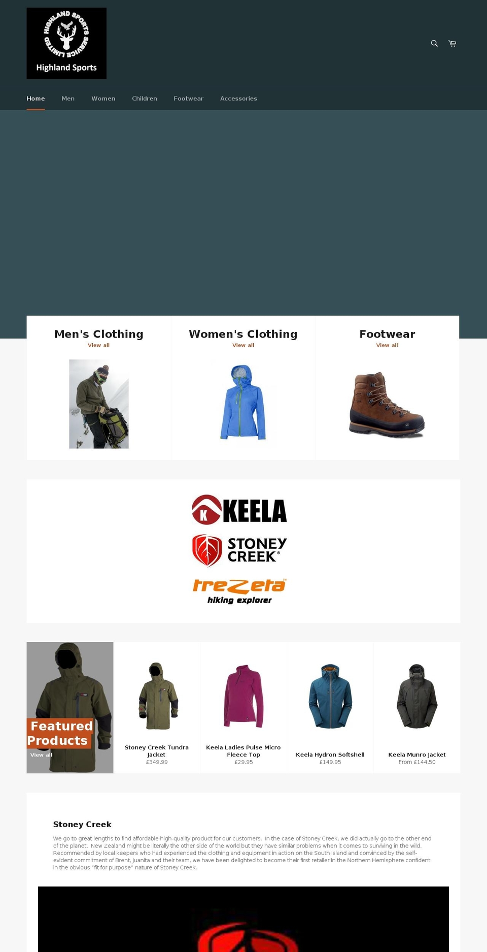 highlandsportservice.com — Shopify storefront screenshot