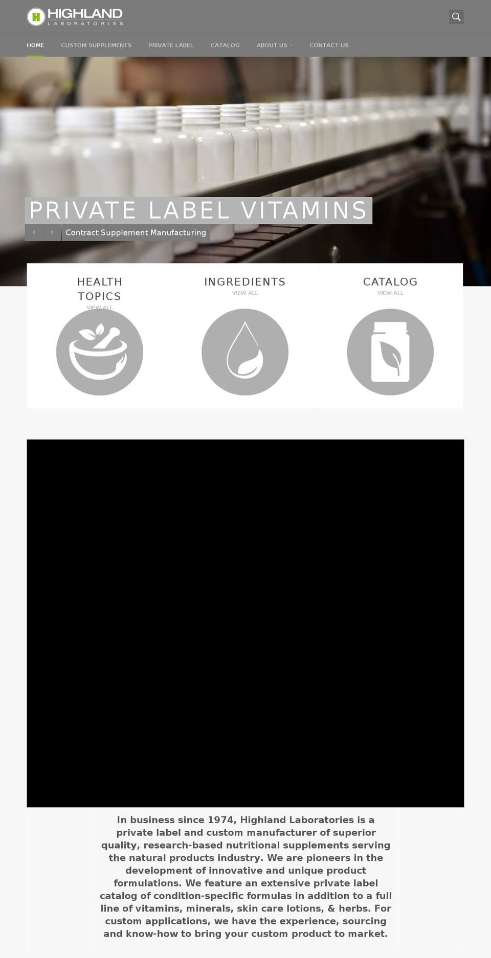 highlandvitamins.com shopify website screenshot
