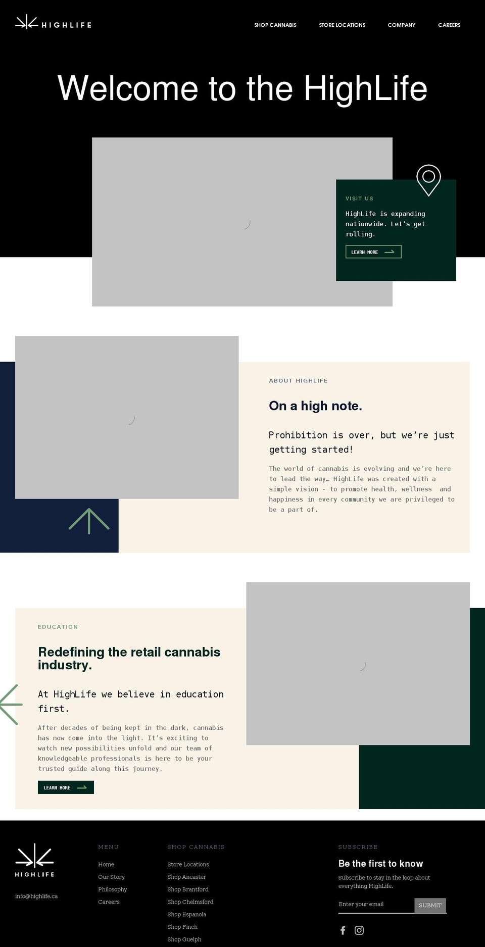 highlife.ca shopify website screenshot