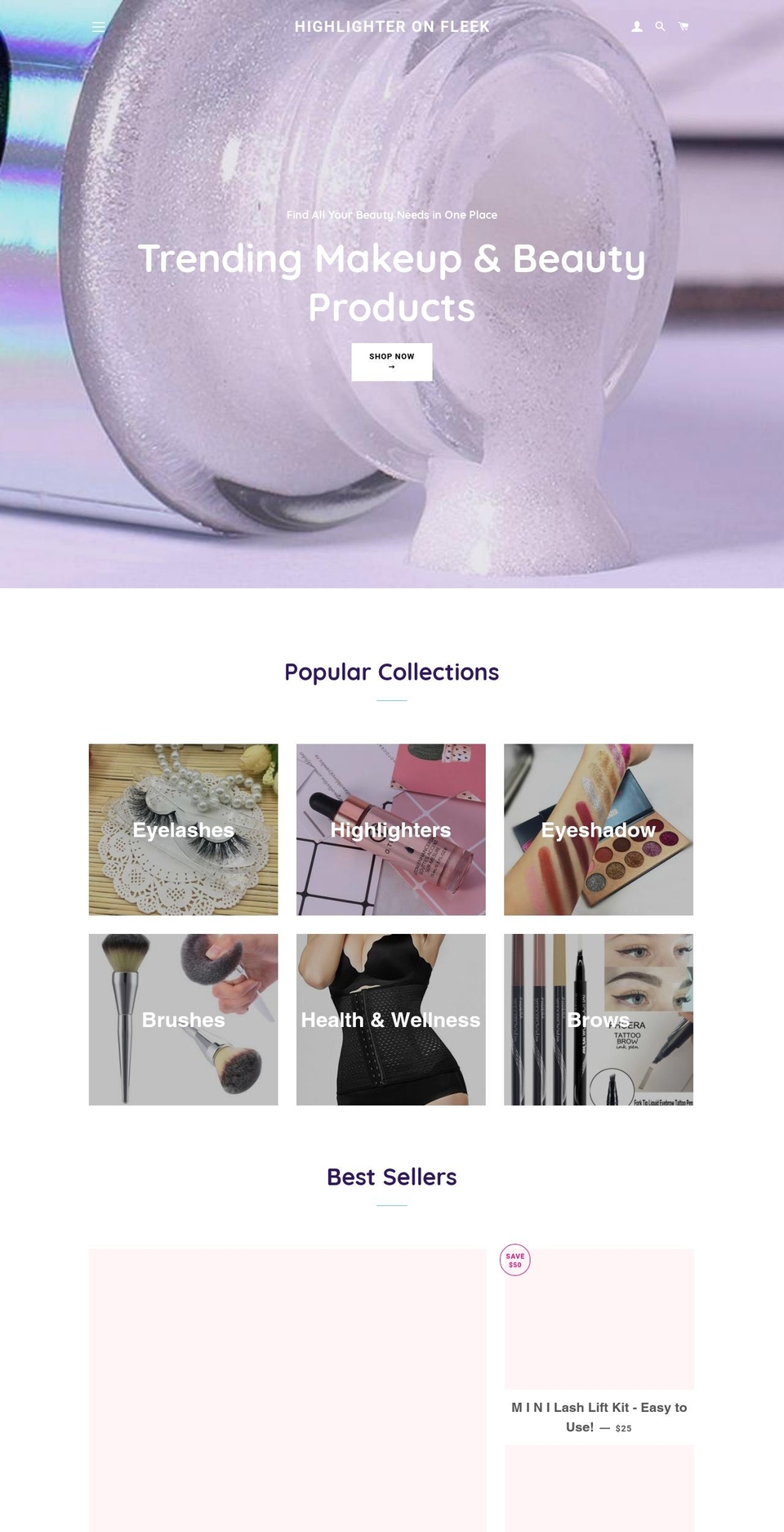 highlighteronfleek.com — Shopify storefront screenshot