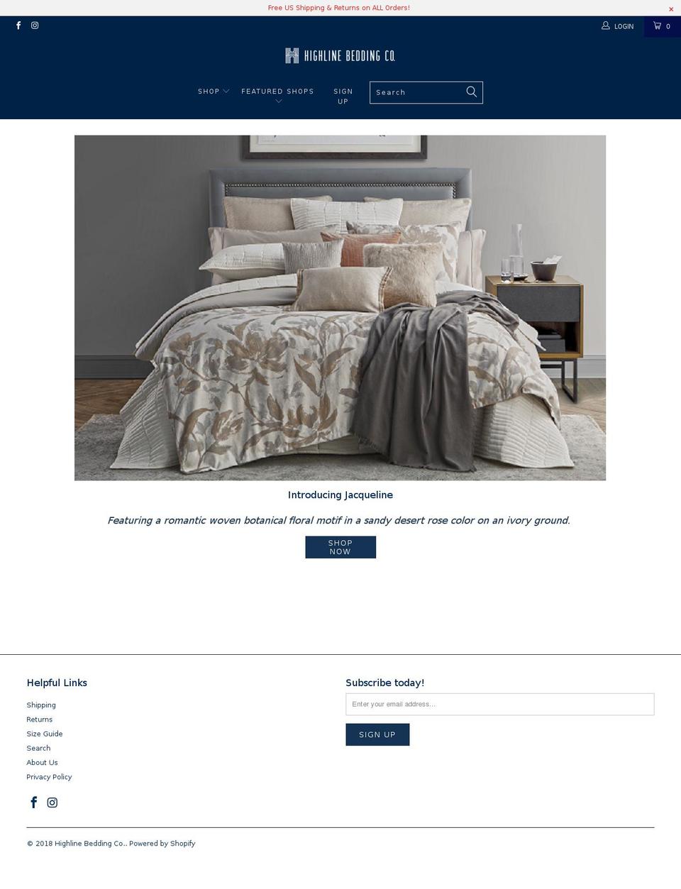 Duplicate with Updated Theme 3.15.18-March-15-2018 Shopify theme site example highlinebedding.com