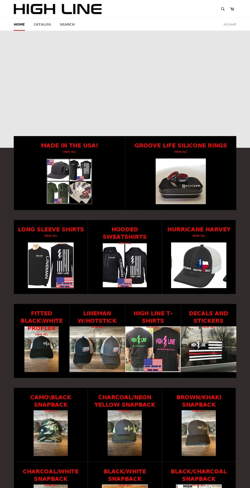 highlinelineman.com shopify website screenshot