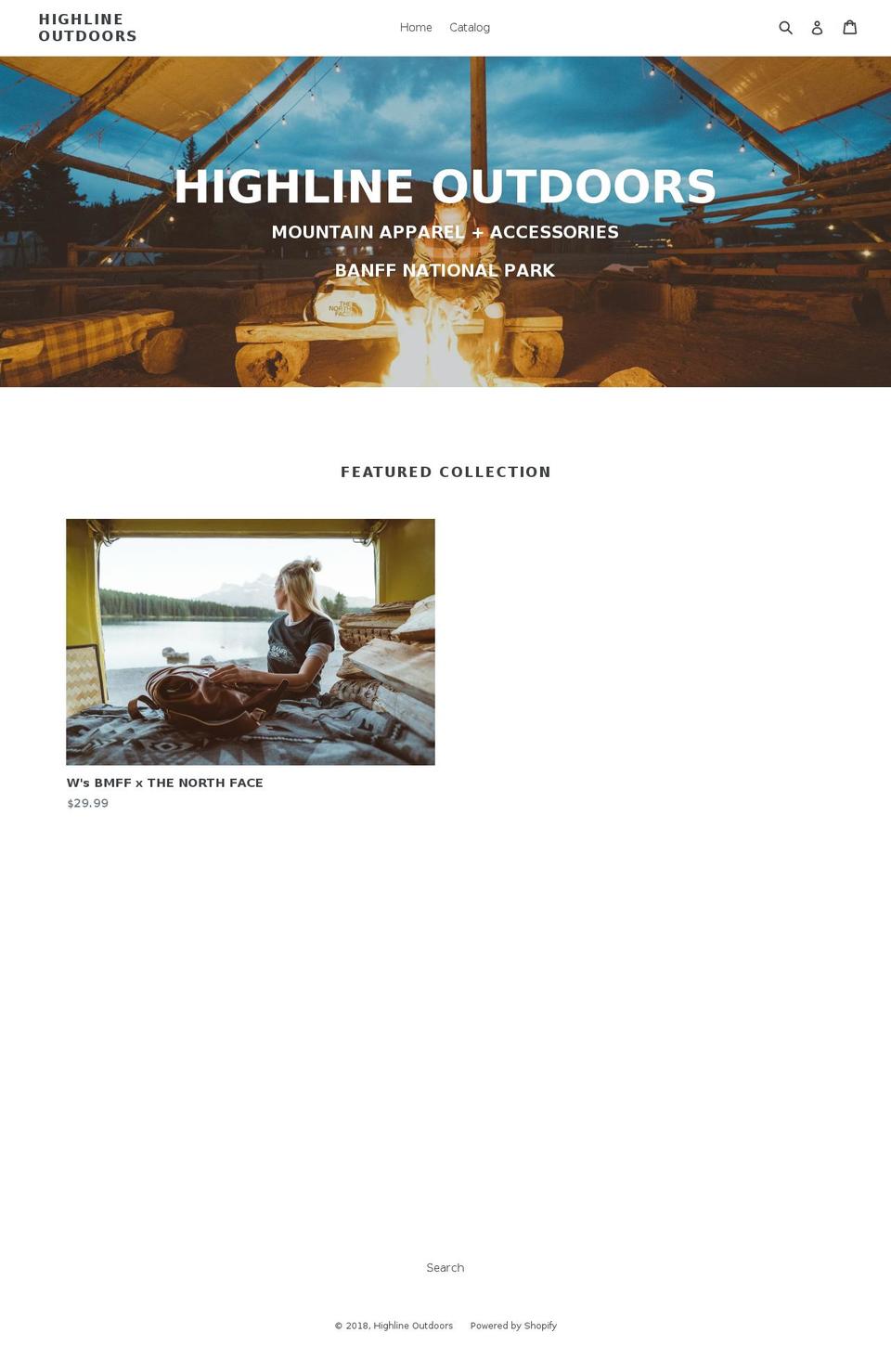 highlineoutdoors.com — Shopify storefront screenshot