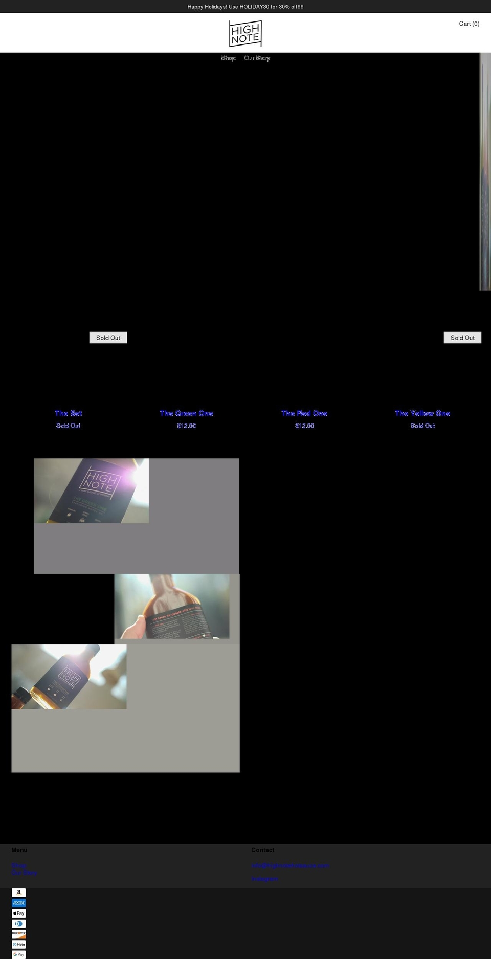 highnotehotsauce.com shopify website screenshot