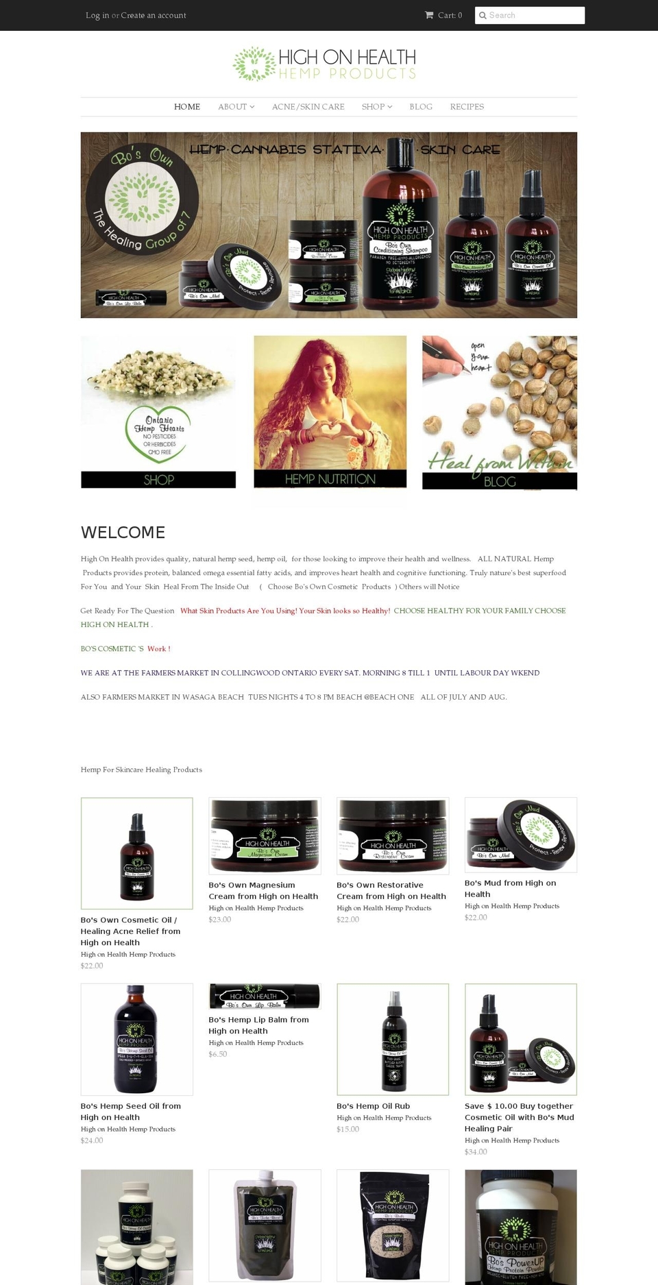 highonhealth.com shopify website screenshot