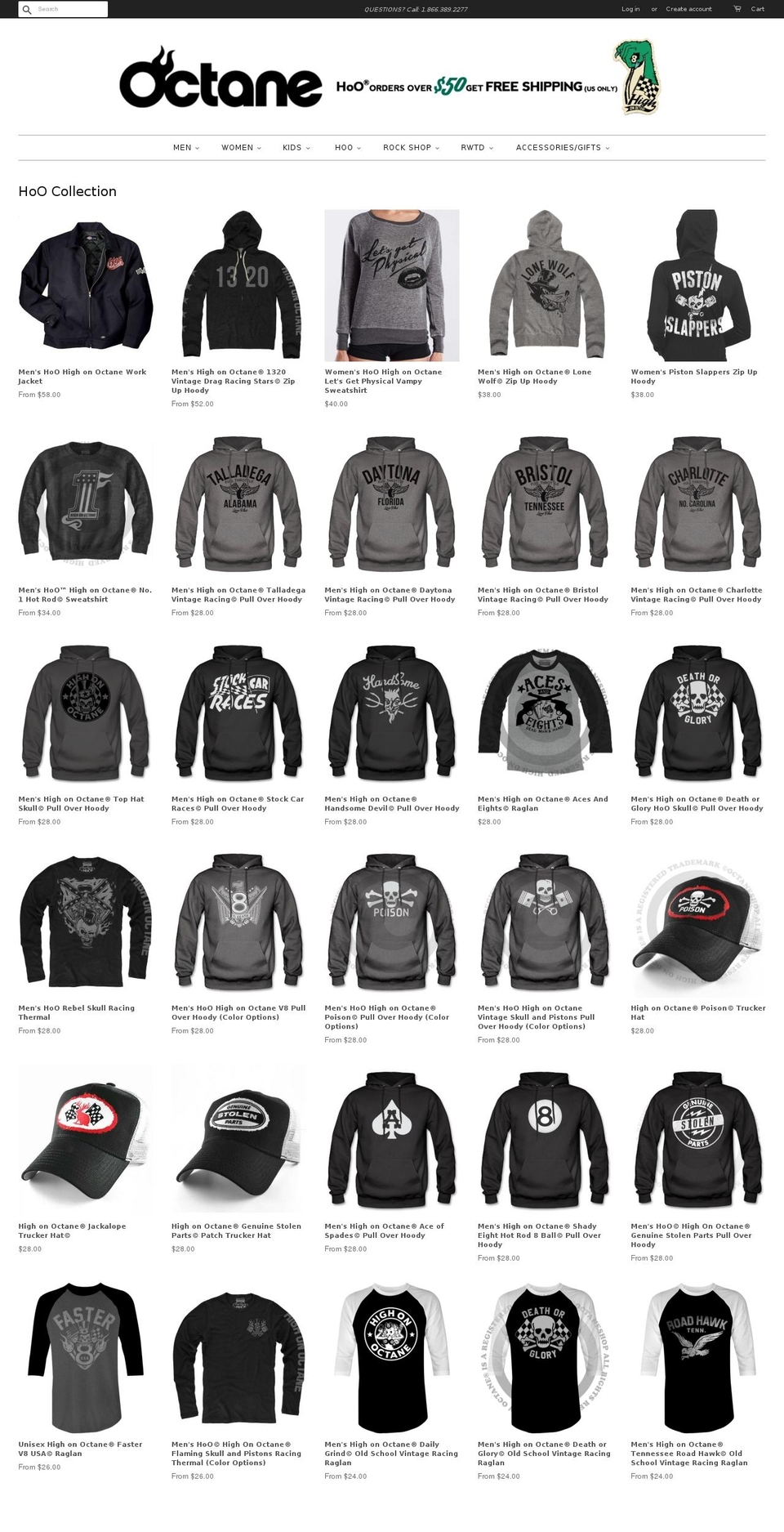highonoctane.com — Shopify storefront screenshot