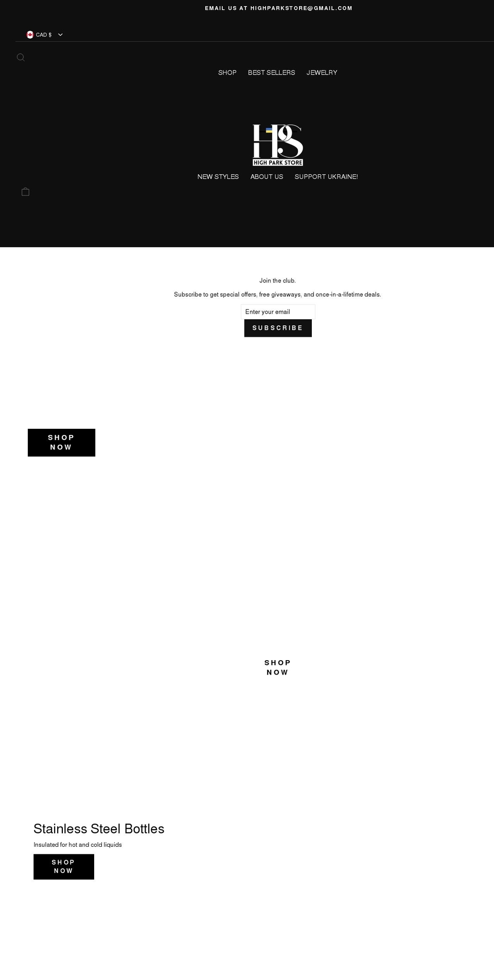 highparkstore.com shopify website screenshot