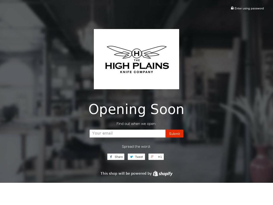 highplainsknifeco.com shopify website screenshot