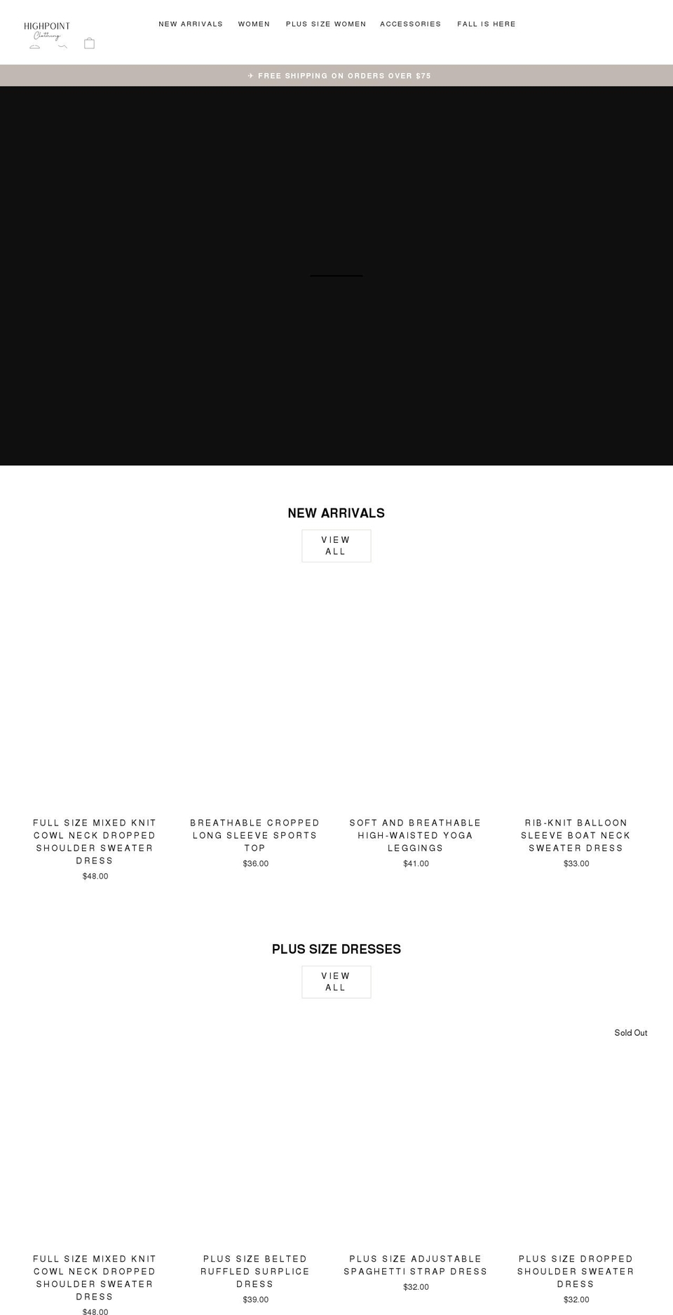 highpointclothing.com shopify website screenshot