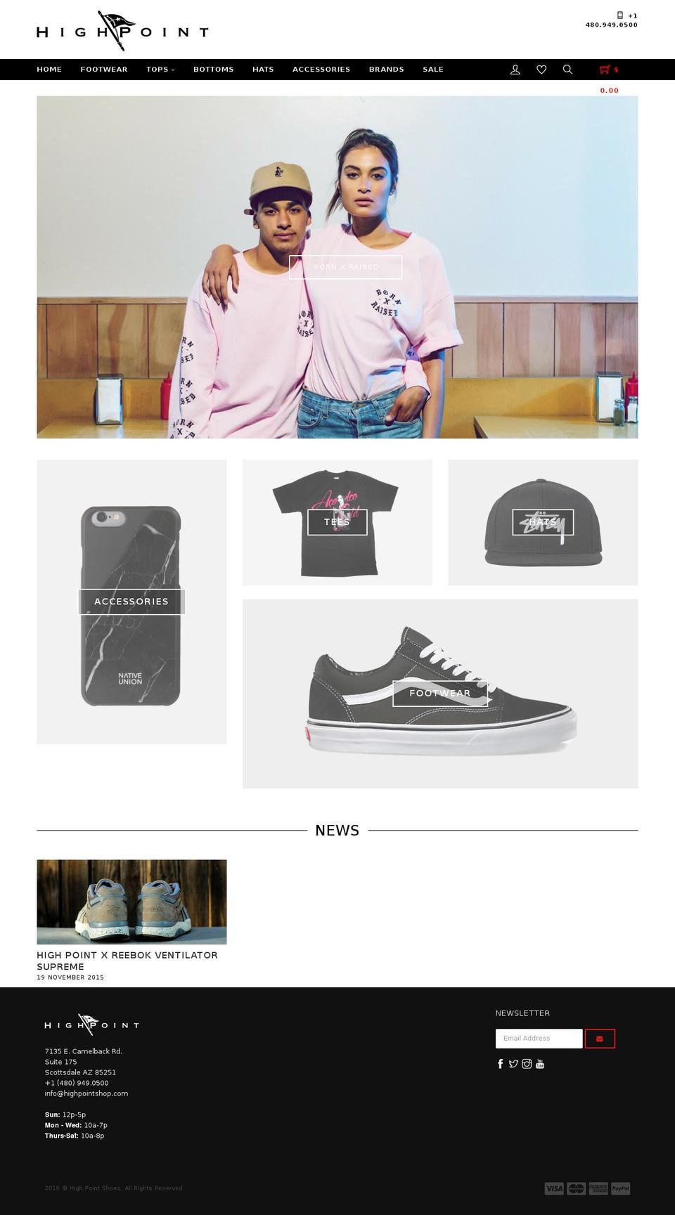 highpointshoes.com shopify website screenshot