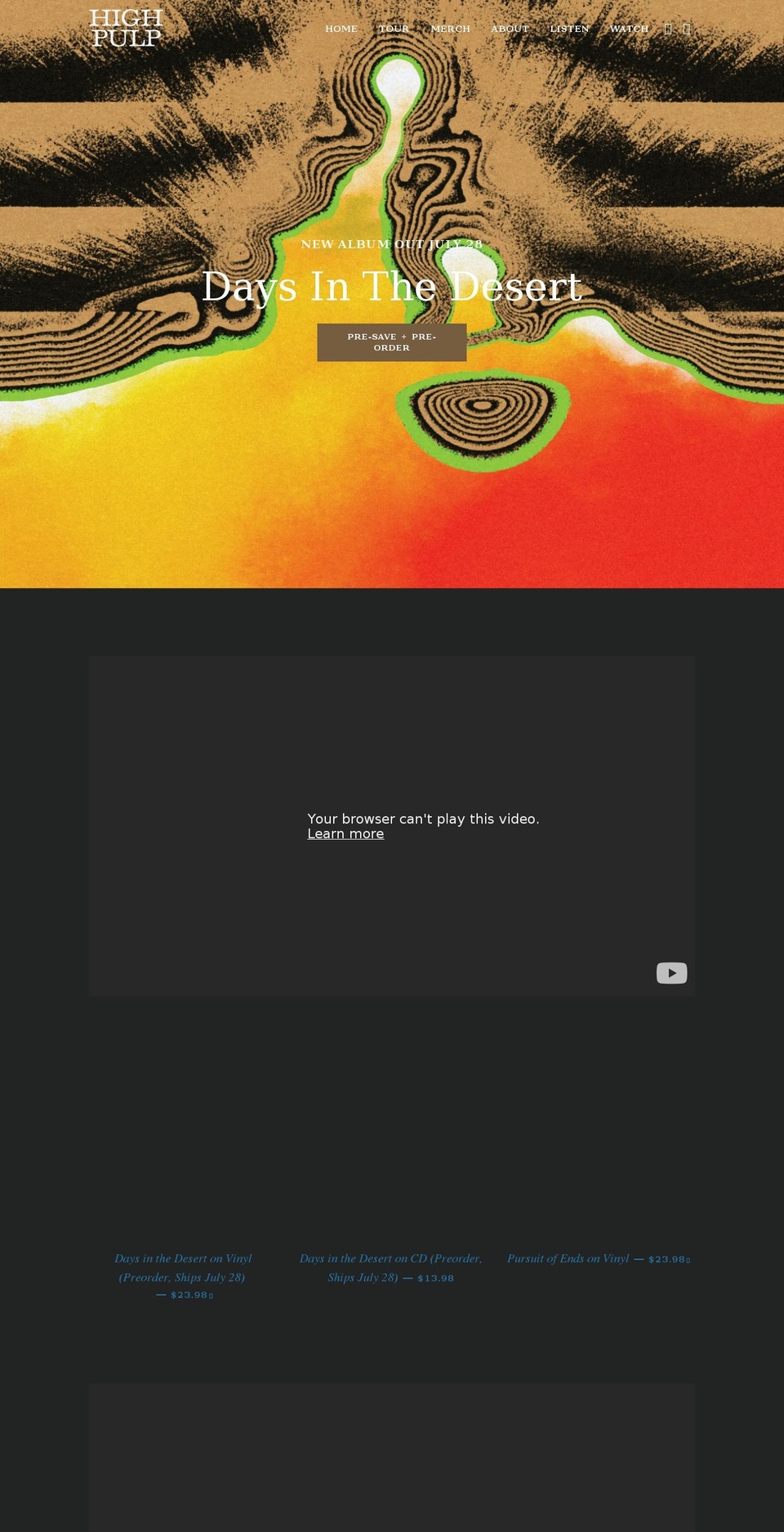 highpulpmusic.com shopify website screenshot