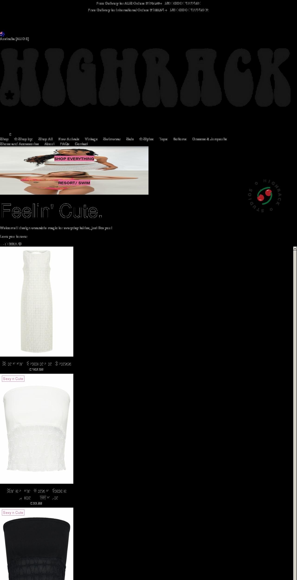 highrackstudios.com shopify website screenshot