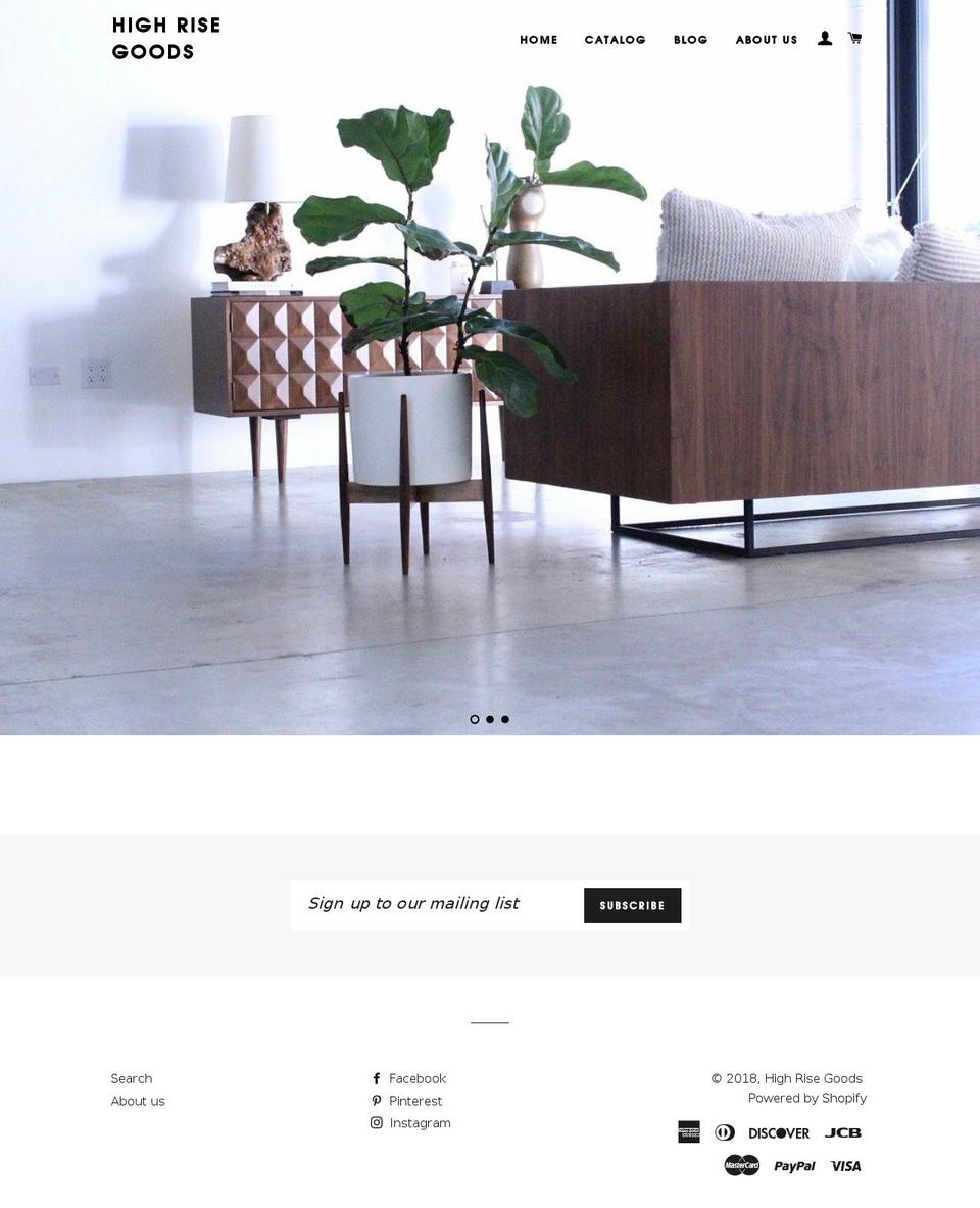 highrisegoods.com — Shopify storefront screenshot