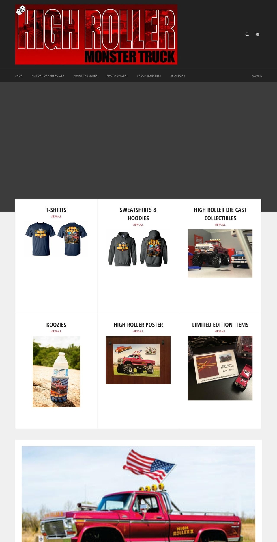 highrollermonstertruck.com shopify website screenshot