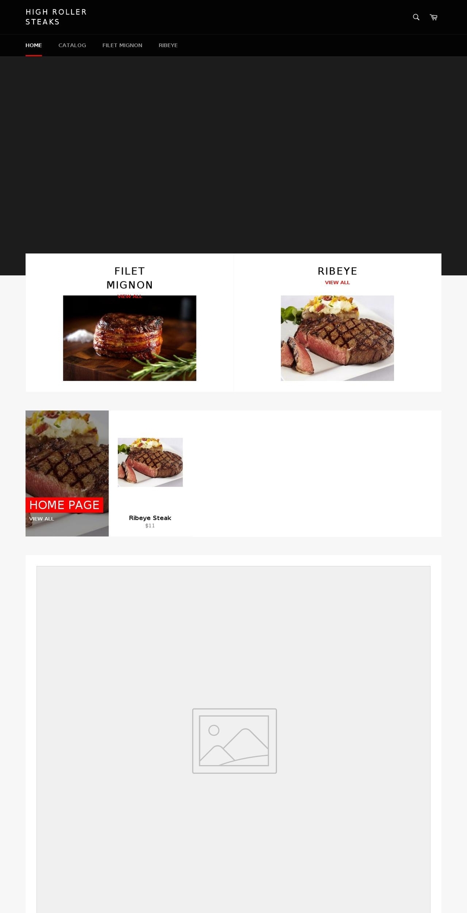 highrollersteaks.com — Shopify storefront screenshot