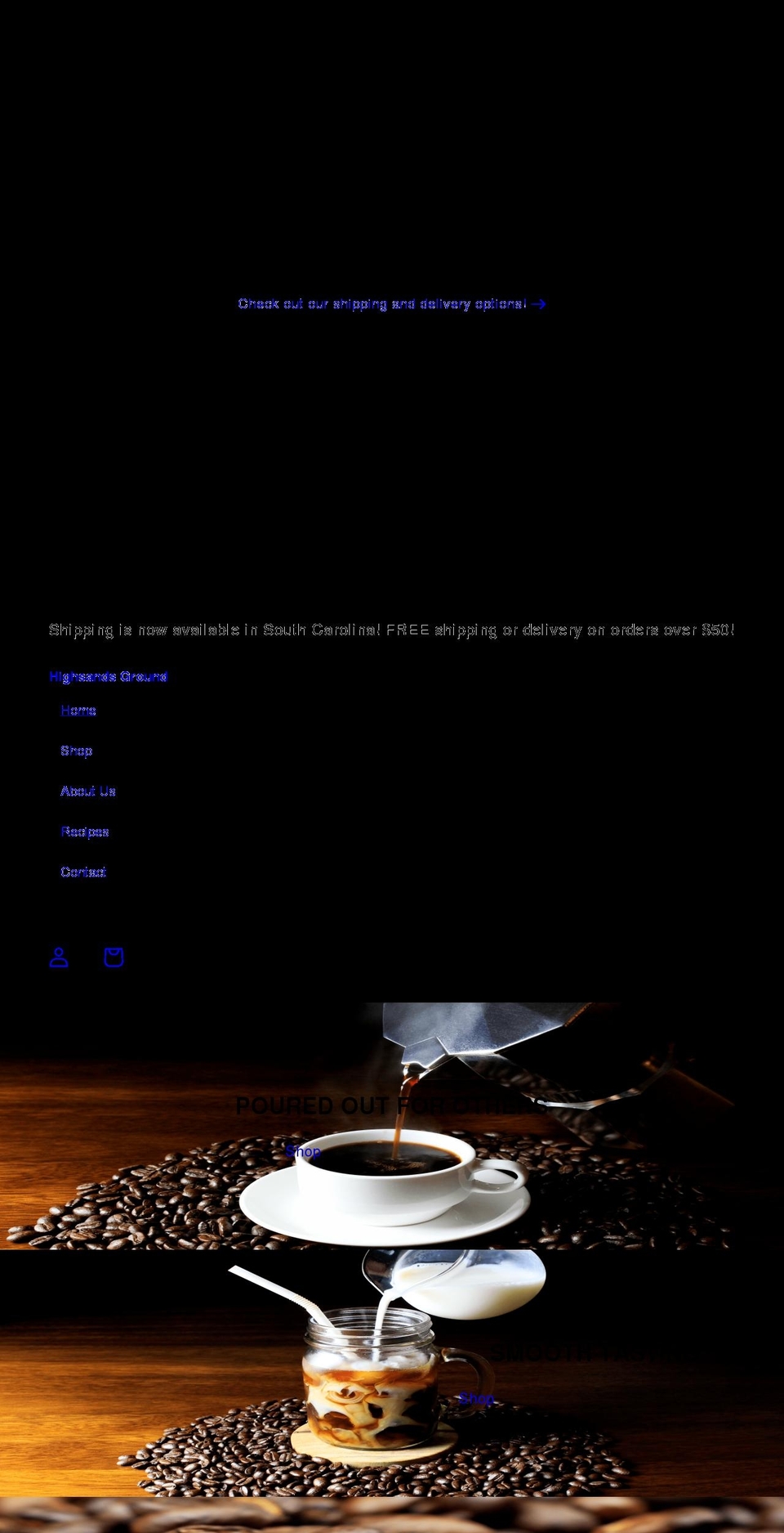 highsandsground.com shopify website screenshot