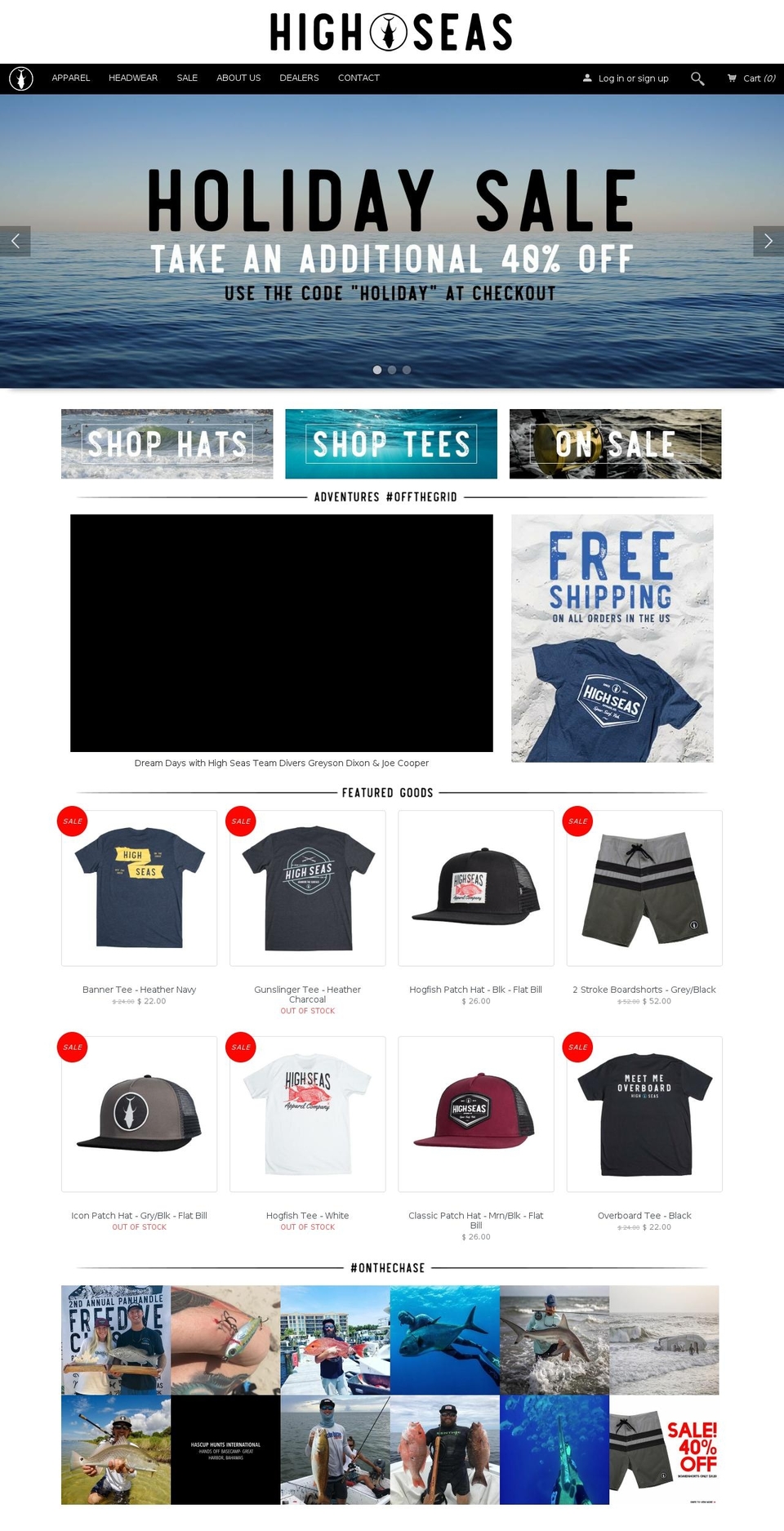 highseasapparel.com — Shopify storefront screenshot