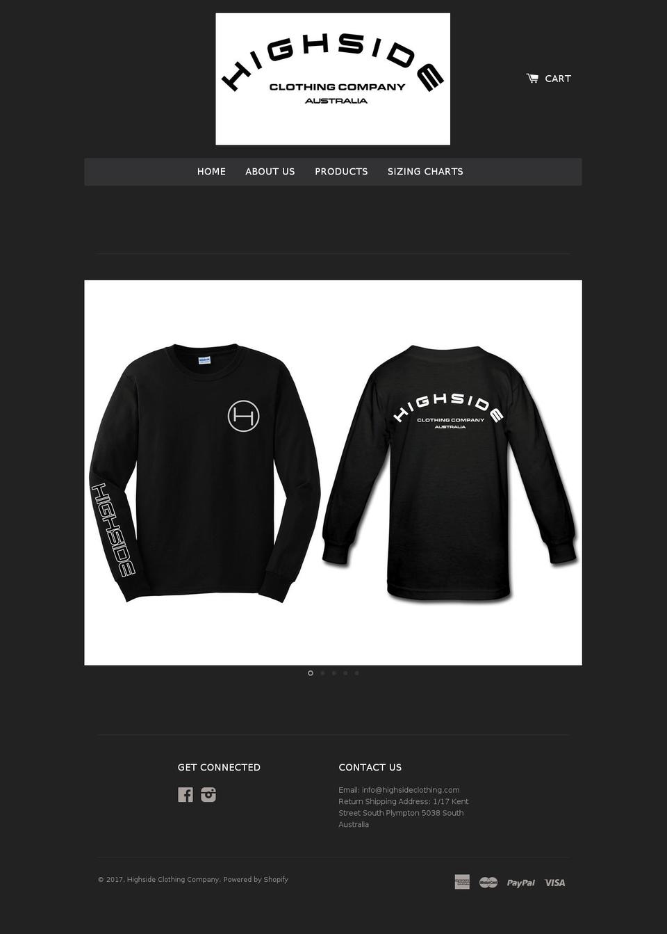 highsideclothing.com shopify website screenshot